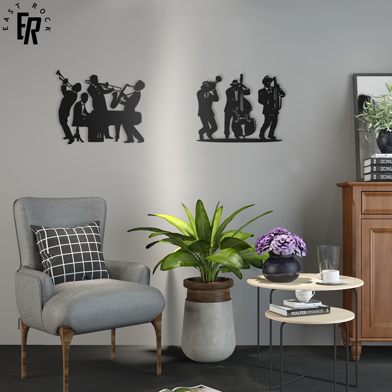 Art Craft Logo - Metalowa sylwetka muzyka na ścianę -