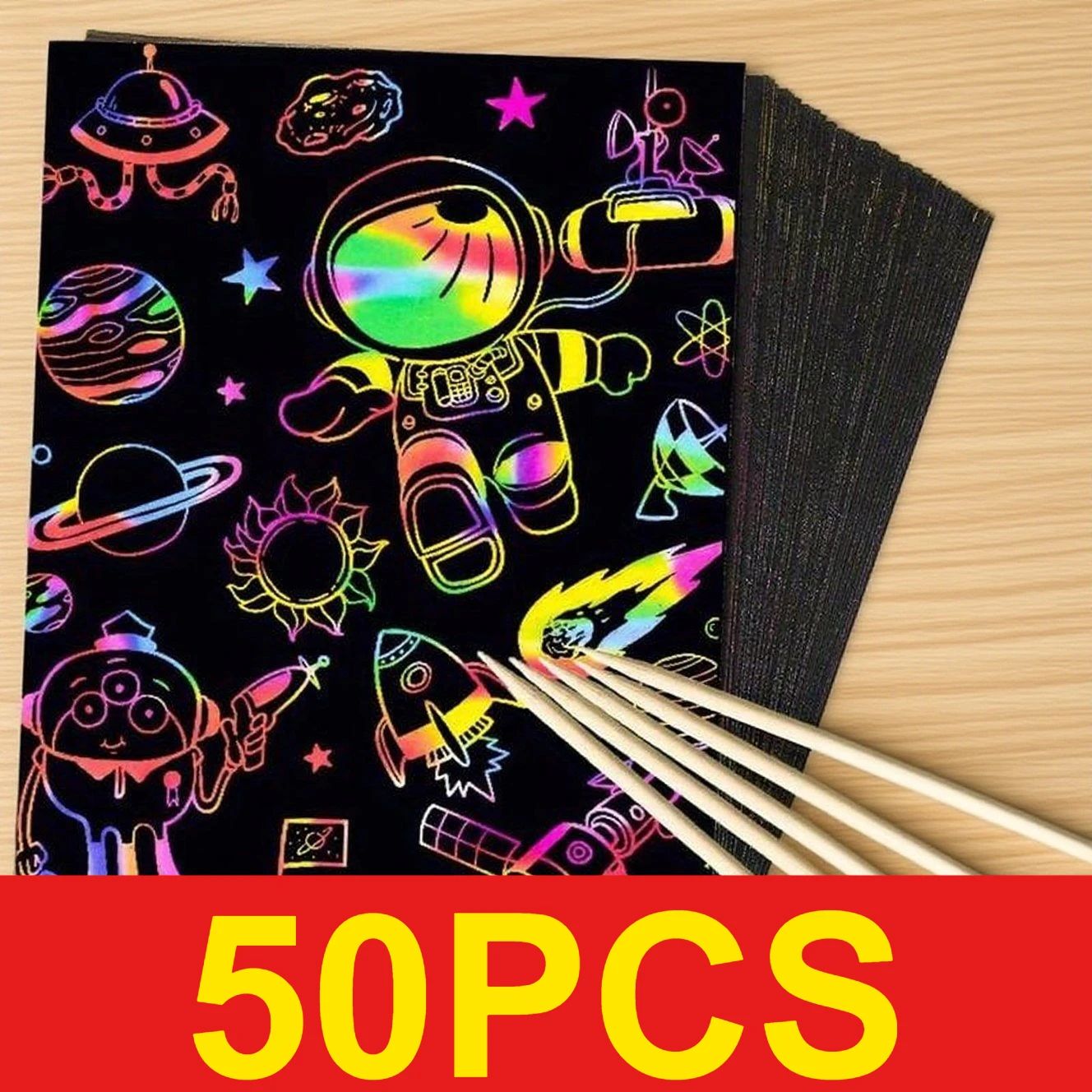 Art Craft Rainbow - 50 szt. Papieru do zdrapywania dla