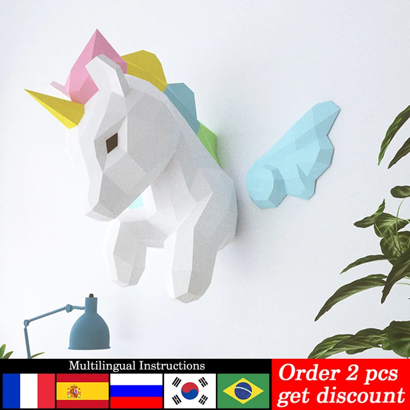 Art Craft Rainbow - Tęczowy jednorożec dekoracje ścienne ze zwierzętami