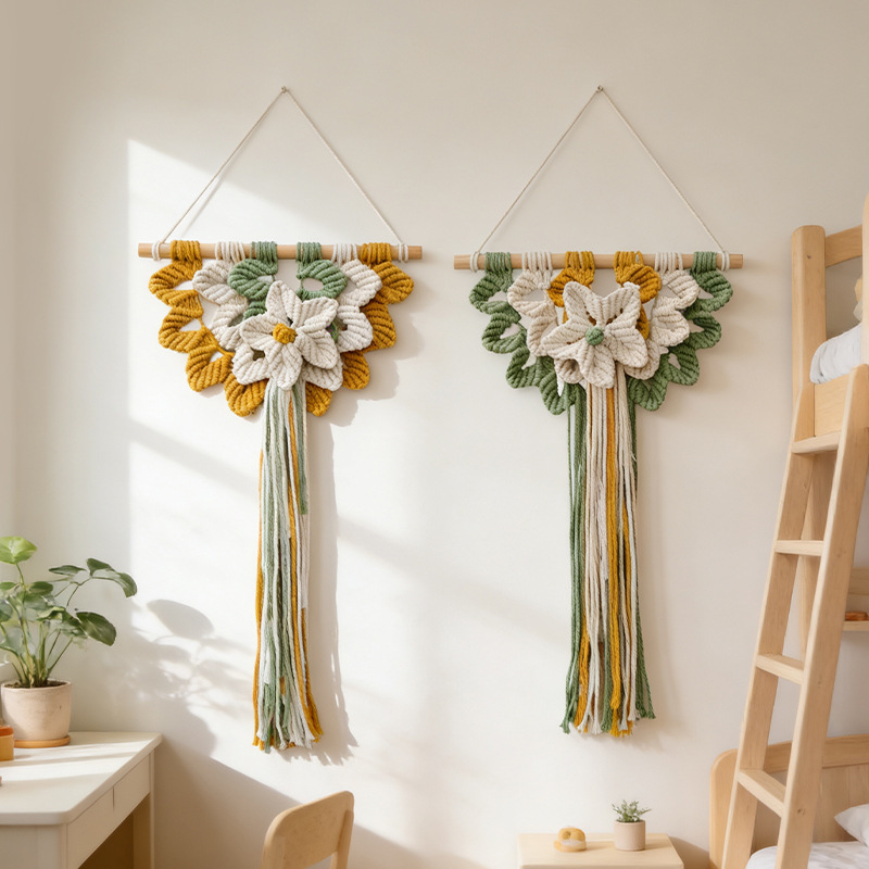 Art And Craft For Nursery - Tkana dekoracja ścienna w stylu boho,