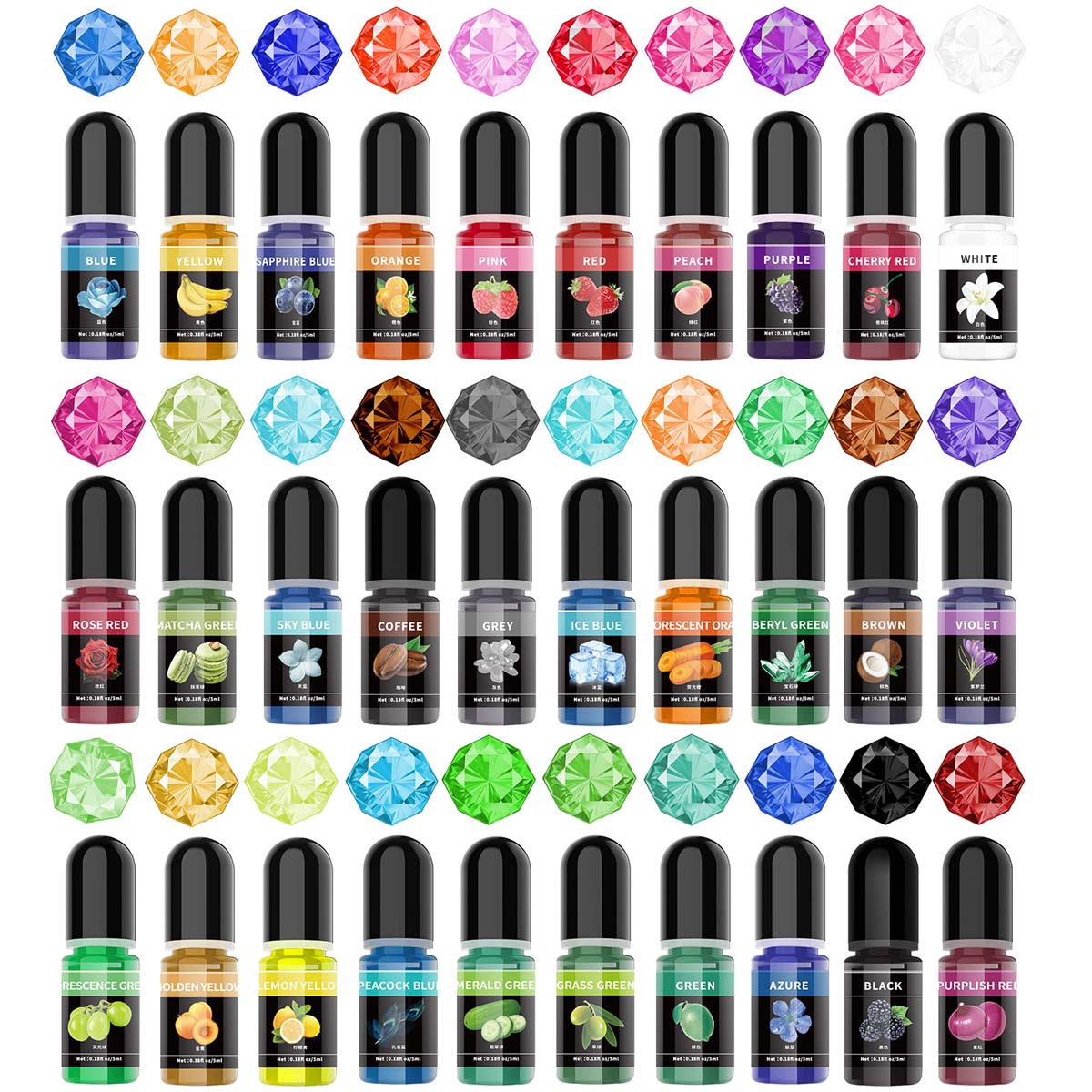 Alcohol Ink Set - 5ml/Butelek Pigment do żywicy epoksydowej, płynny