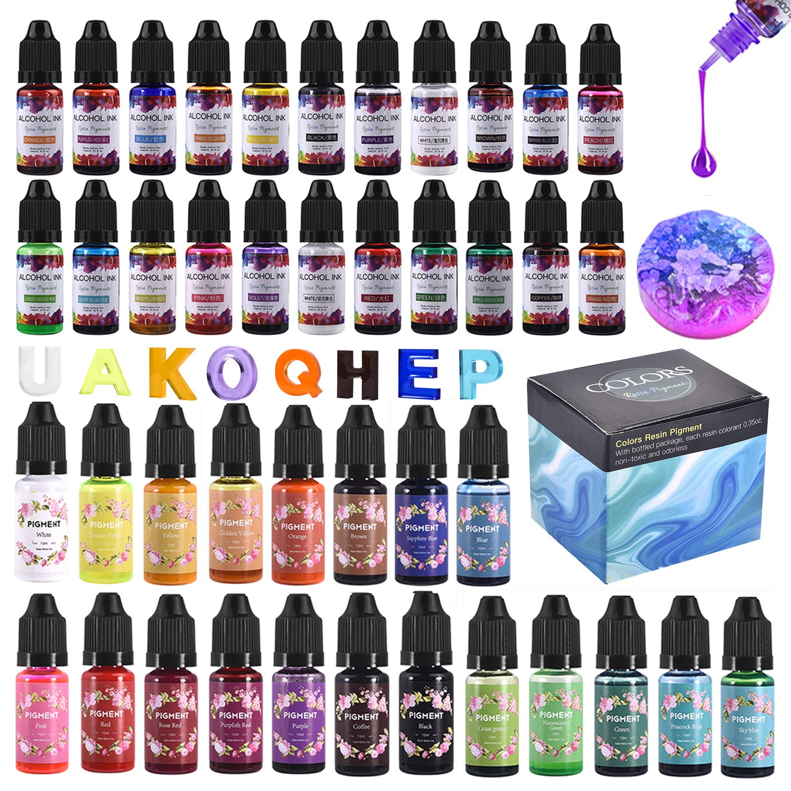 Alcohol Ink Set - 1 Zestaw pigmentów żywicznych Zestaw atramentów