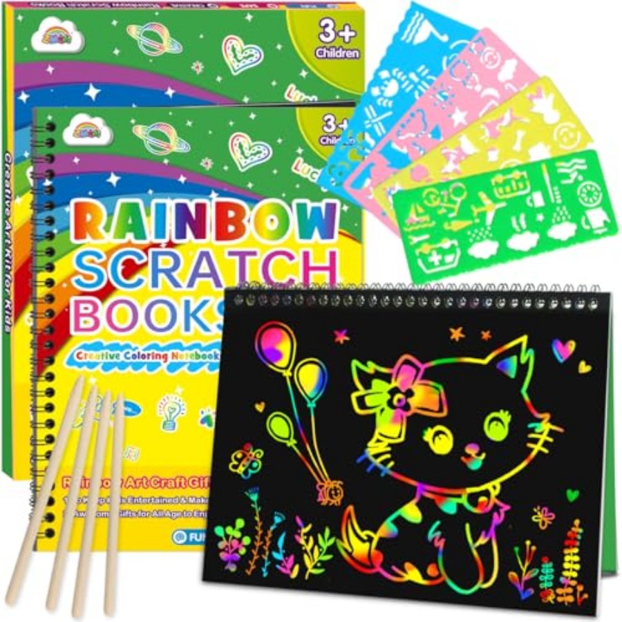 Art Craft Rainbow - 2 sztuki tęczowych notesów do zdrapywania: