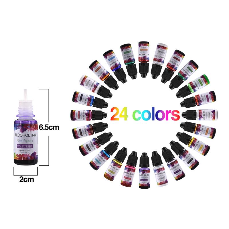 24 kolor/zestaw 10ml żywica Pi – Alcohol Ink Set recenzja i cena