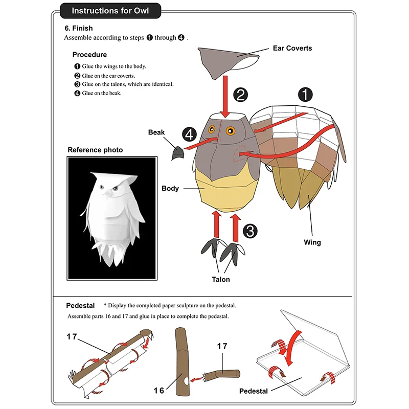 Blakiston's Fish Owls Origami  – Art Craft Cardboard recenzja i cena