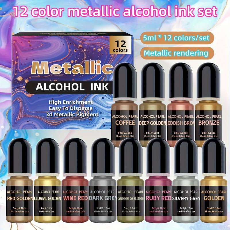 Zestaw metalicznych farb do re – Alcohol Ink Set recenzja i cena