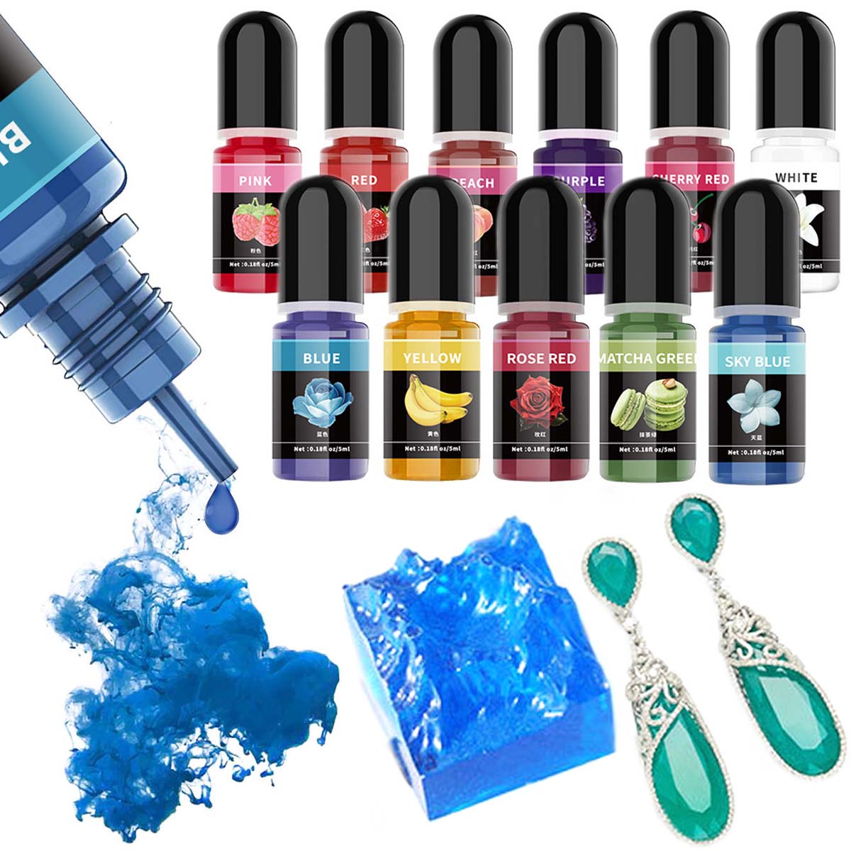 5ml/Butelek Pigment do żywicy  – Alcohol Ink Set recenzja i cena